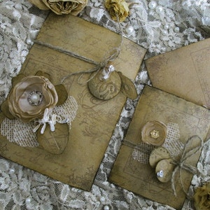Boxed Hochzeitseinladung Set; Vintage Einladung, Shabby Chic, Distressed Einladung, Vintage Hochzeit, Einladung, Boxed Einladung Nr77
