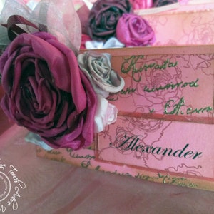 Tischkarte Milde Rose; Shabby Tischkarte, Gealterte Tischkarte, Zeltkarte, Shabby Tischkarte, Hochzeit Papeterie, Vintage Hochzeit