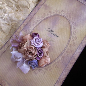 Menú, Amor y Reciclaje!; Menú Shabby Chic, Menú Reciclado, Menú En mal estado, Menú afligido, Menú envejecido, Menú antiguo, Papelería de boda, Boda Vintage