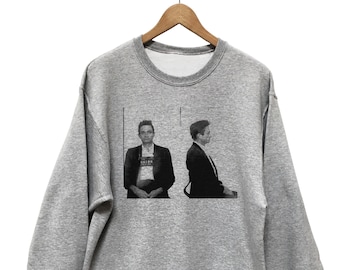 Johnny Cash Mugshot Sweatshirt - Johnny Cash Tshirt - Gray Sweatshirt S, M, L, XL