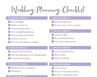 Blank Wedding Checklist - Etsy