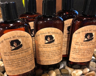 Aceite hidratante natural 100% vegano para el cabello, la barba y el cuerpo para uso diario