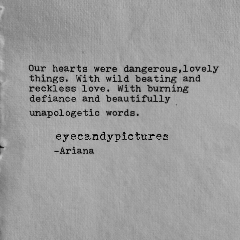 Poetry Original Poem Love Letter Typewritten Poem Typography Etsy