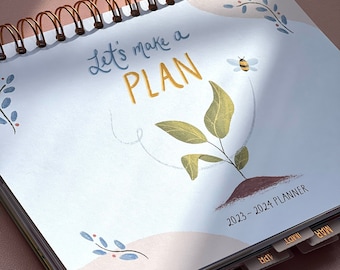 Let's Make a Plan ~ 2024 Weekly/Monthly Planner, Handmade Planner/Calendar