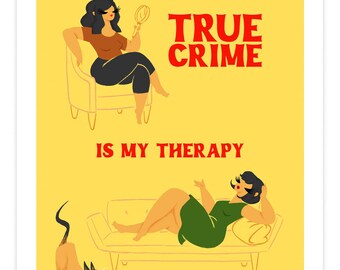 My Favorite Murder Wall Art, True Crime Therapy Print, MFM Illustration, SSDGM