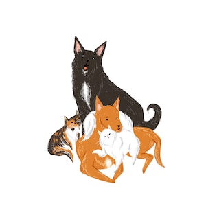 Mini Pet Portrait Illustration, Custom Pet Portrait, Personalized Pet Illustration image 1