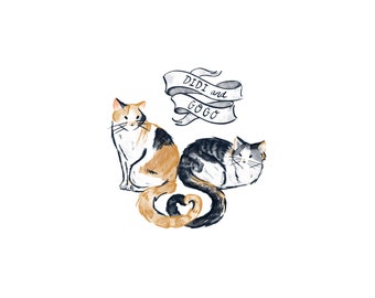 Mini Pet Portrait Illustration, Custom Pet Portrait, Personalized Pet Illustration