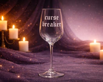 Bicchiere da vino Curse Breaker – Calice con stelo inciso per gli amanti dei libri – Fantasy Barware