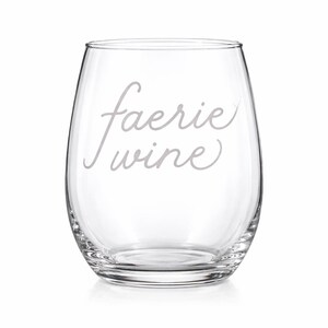 Faerie Wine – Stemless Wine Glass – Fantasy Romantasy Gift for Book Lovers – Enchanted Barware image 2