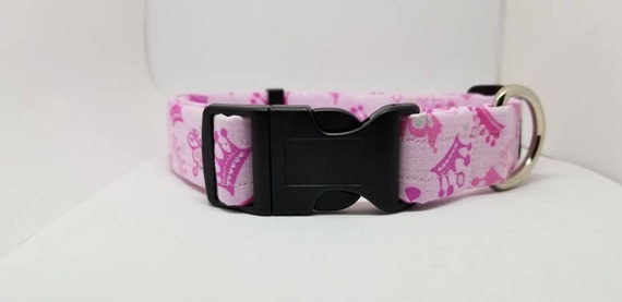 pink princess dog collar