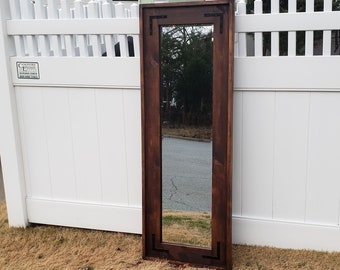 Rustic Wooden Wall Mirror // Full Length Wood Mirror // Large Rustic Wood Mirror