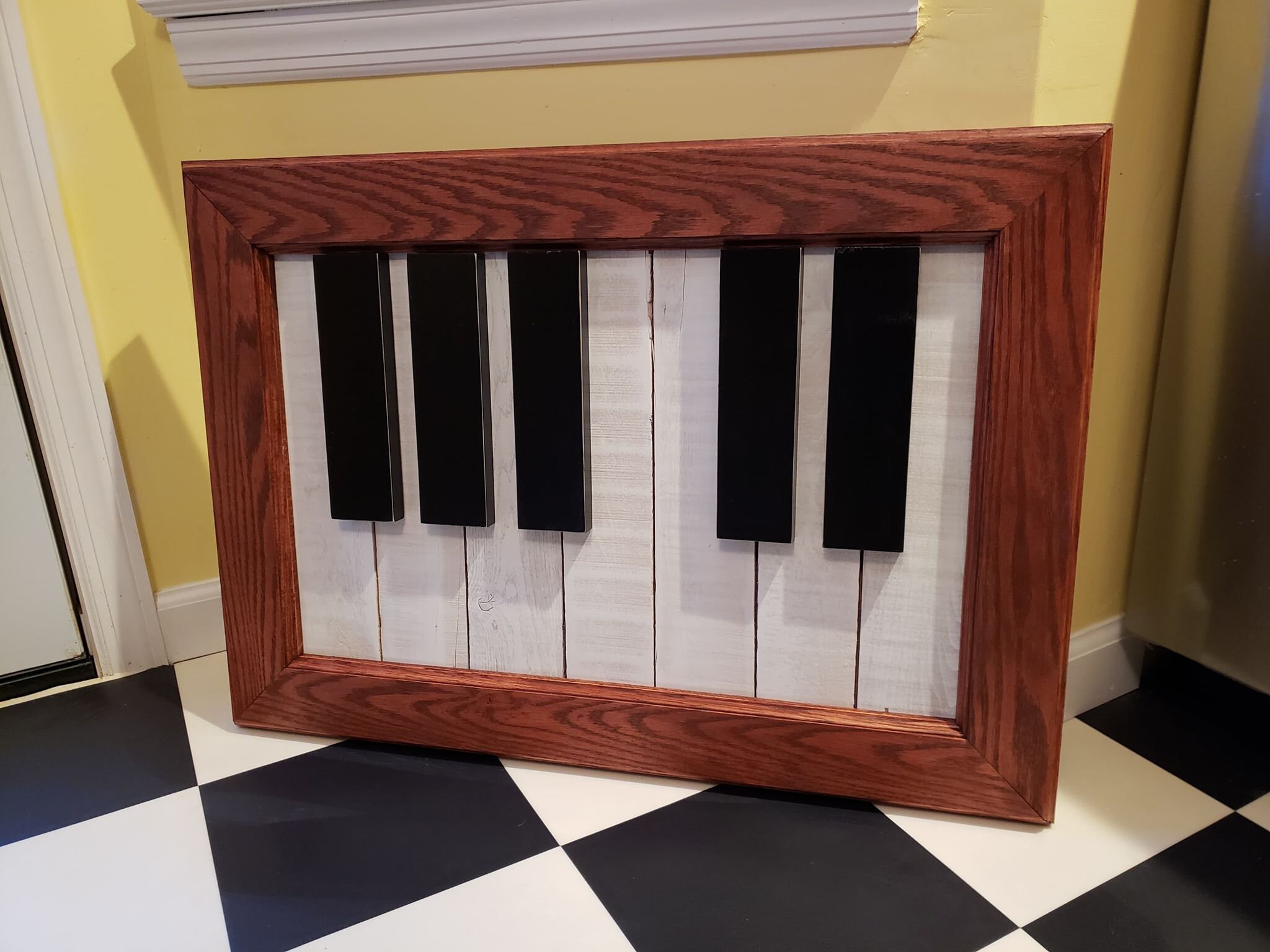 Wood Piano // Wood Wall Art // Wood Music Art // Piano Keys // Etsy