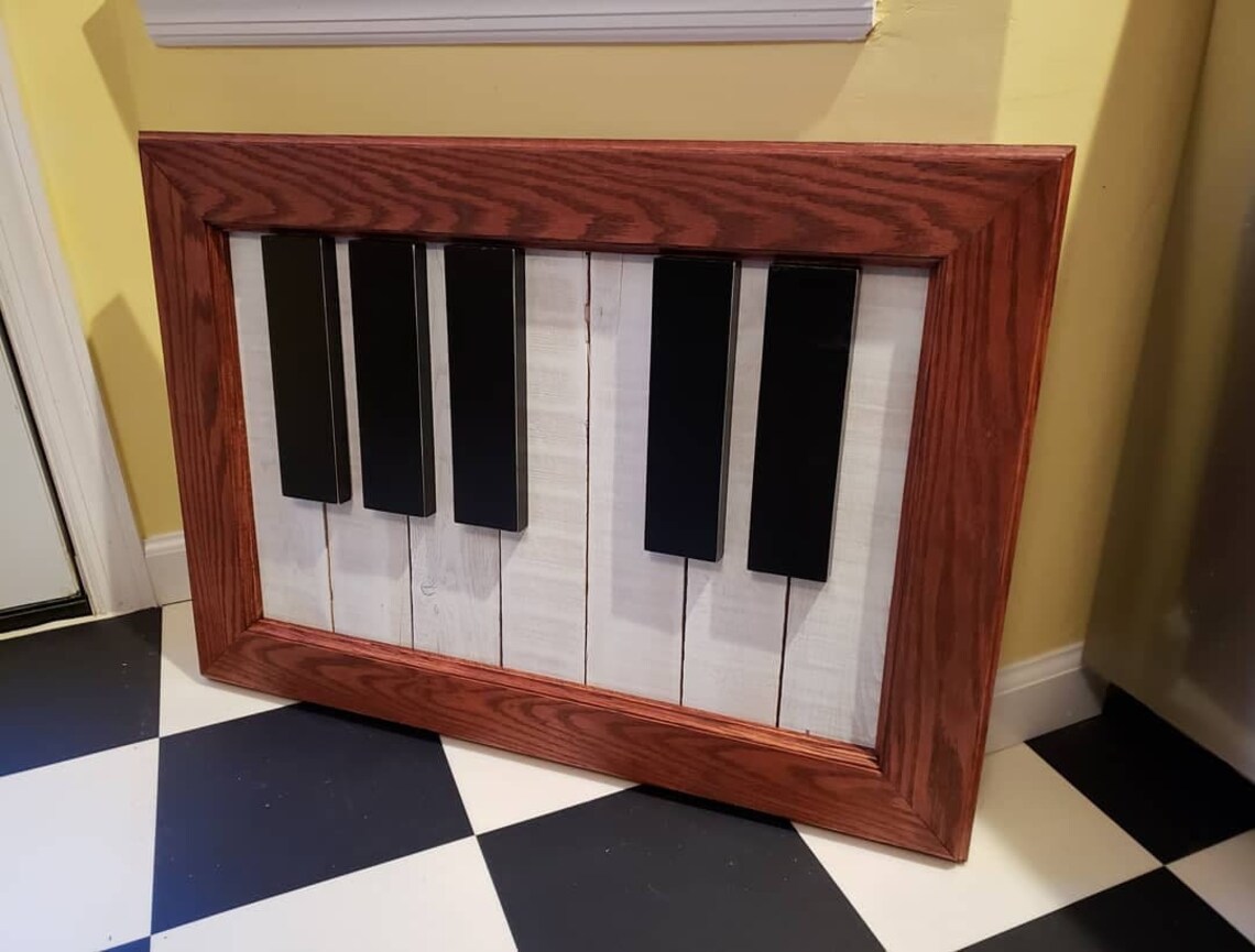 Wood Piano // Wood Wall Art // Wood Music Art // Piano Keys // Etsy