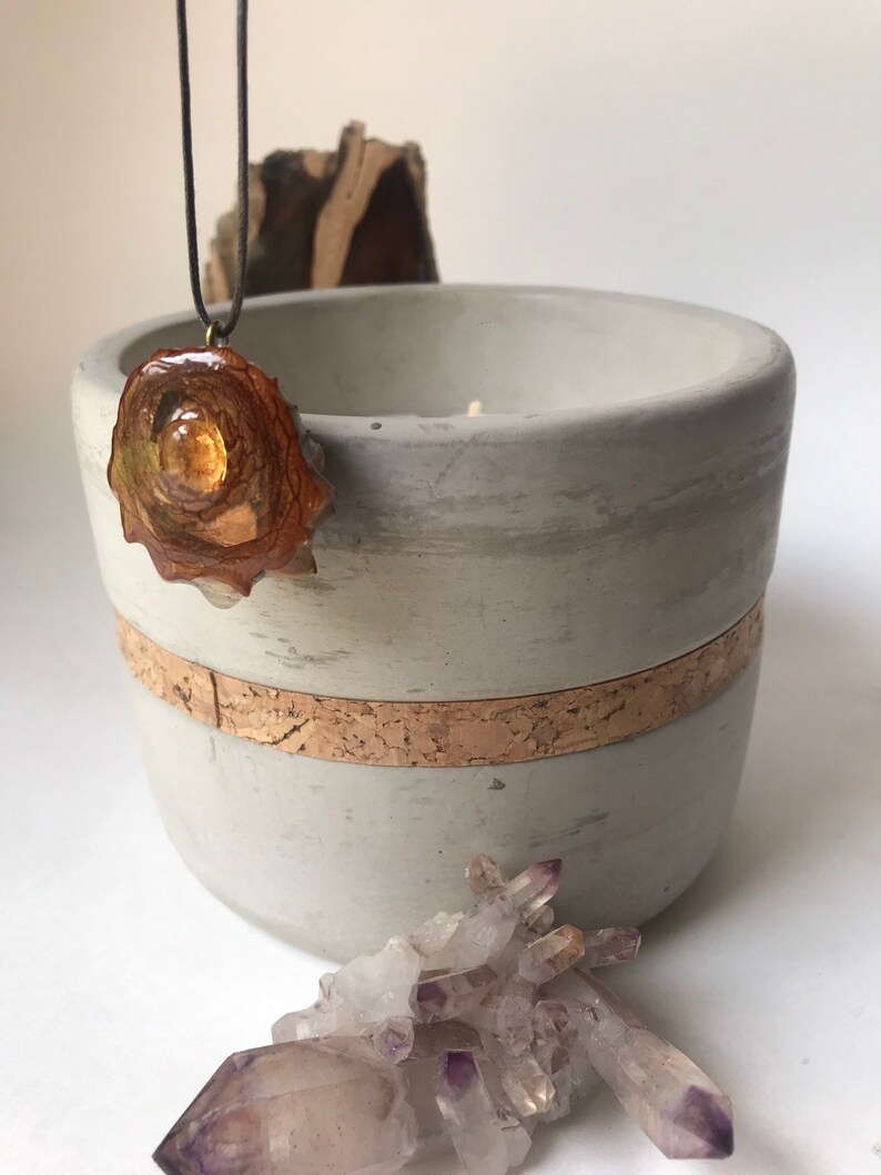 Gem Quality Citrine Cabochon Pinecone Pendant