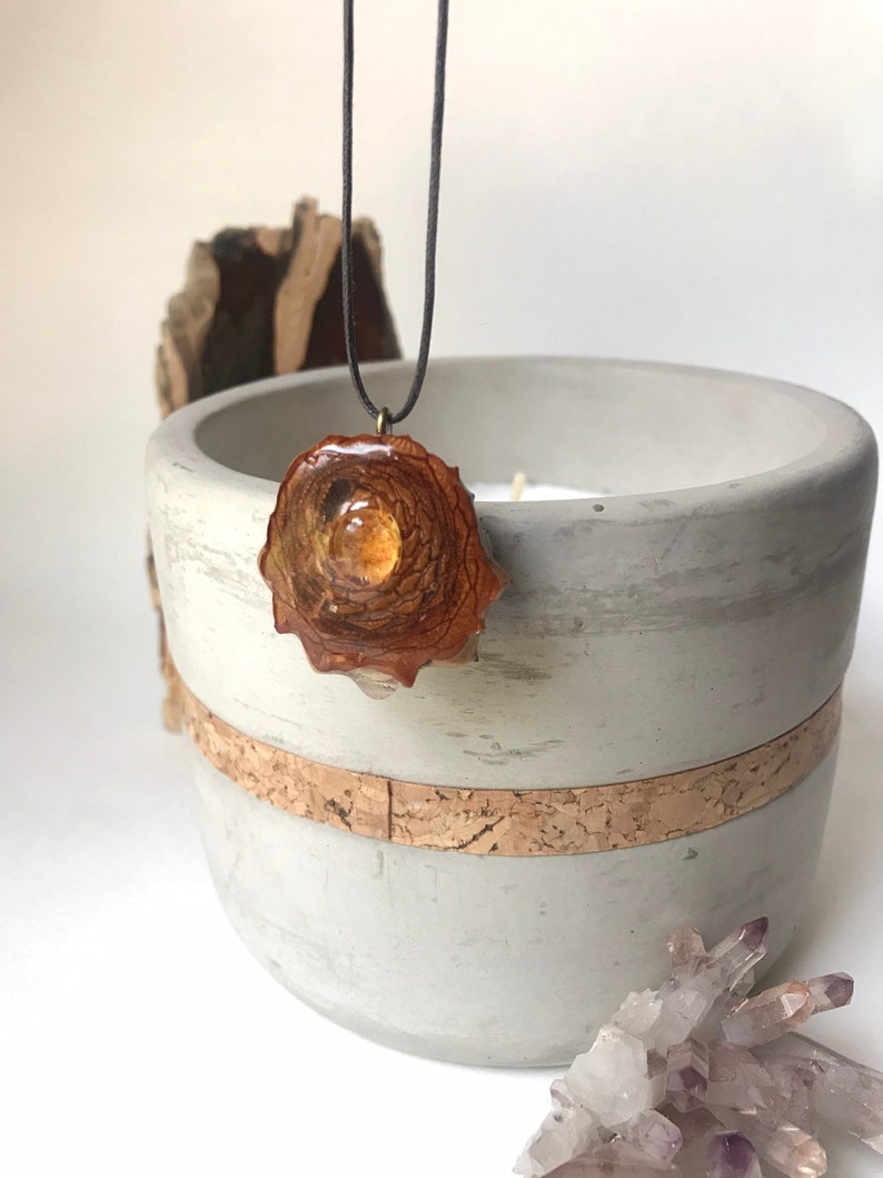 Gem Quality Citrine Cabochon Pinecone Pendant