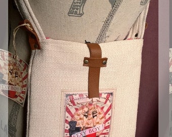 Bag "Sexy Boy", funny bag, woman bag, child bag, tablet bag, tote bag, recycled fabric, ecology