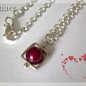 Silver 925 pendant necklace and cultured pearl, silver jewelry, pearl jewelry culture, gift idea