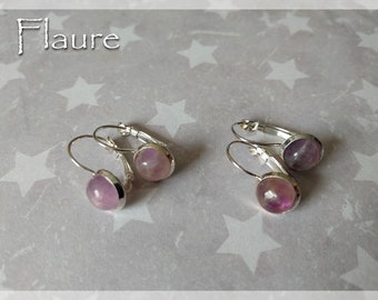 boucles d'oreilles argent améthyste, argent 925, améthyste, reiki, énergies, lithothérapie, wicca, cadeau, bijoux ésotériques, magie, gemme