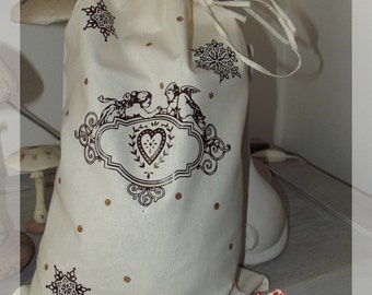 Gift bag or Christmas toy "shabby chic"