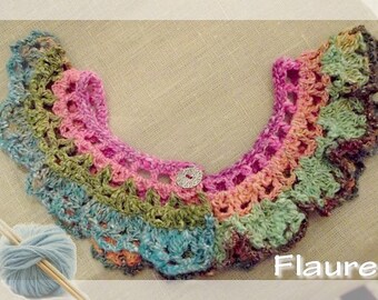 Noro wool multicolor crochet collar