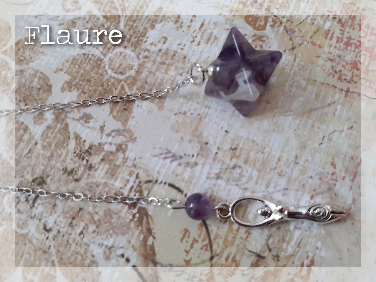 Petit Pendule Étoile en Améthyste, Radiesthésie, Magnétisme, Wicca, Voyance, Divination, Reiki, Éner