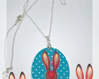 Pendant necklace "hare", hare necklace, hare jewelry, fun jewelry, gift idea