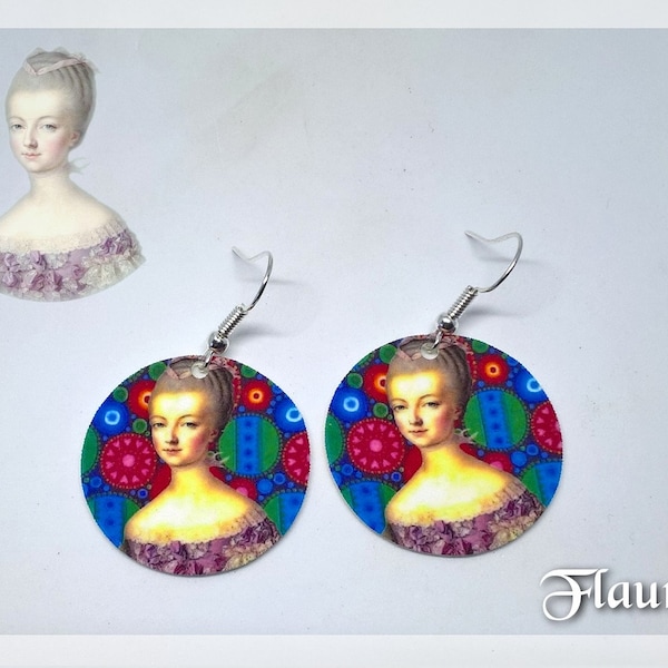 Boucles d'oreilles "Marie-Antoinette peps", bijoux Marie-Antoinette, bijoux peps, idée cadeau, Noel, anniversaire, bijoux originaux, peps