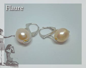 Silver earrings and freshwater cultured pearls, silver earrings, freshwater pearl jewelry, gift idea, silver jewelry