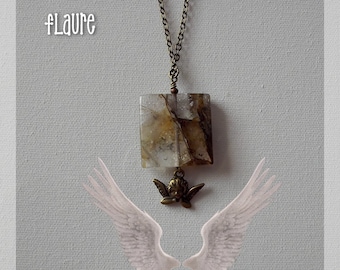 Rock crystal pendant necklace "Angel" 2, quartz, quartz pendant, lithotherapy, reiki, stone energy, chakras, wicca, gift idea,