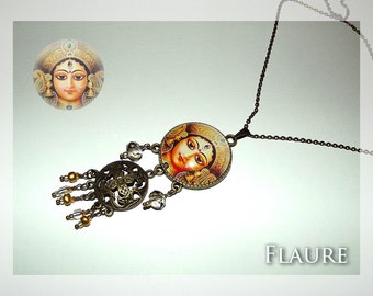 A cabochon pendant necklace "Krishna", cabochon necklace, cabochon pendant, cabochon jewelry, krishna, charms jewelry, gift idea