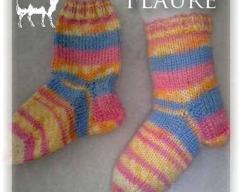 Pink / Blue / Yellow Pink Wool Sock ..., knit, handmade socks, wool socks, gift idea, handmade knit