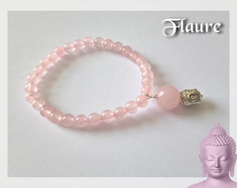 Pink quartz bracelet, pink quartz beads, buddha, pink quartz jewelry, gift jewelry, reiki, energie, chakras, esoteric jewelry, superposition