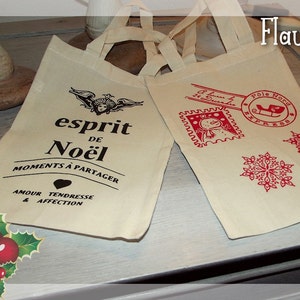 Set aus zwei Weihnachtsgeschenktüten aus Baumwolle 5