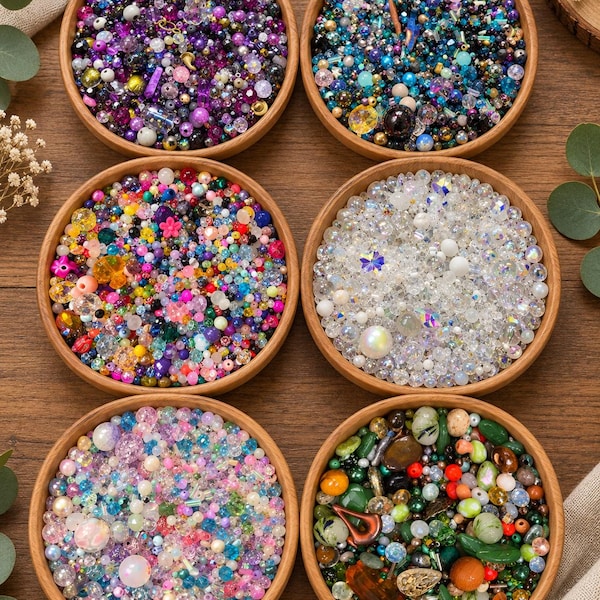Surtido de cuentas de vidrio seleccionadas, 25 g cada una, suministros para la fabricación de joyas