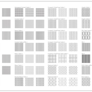 Advanced knit sweater swatch library for Adobe Illustrator (50 pack)