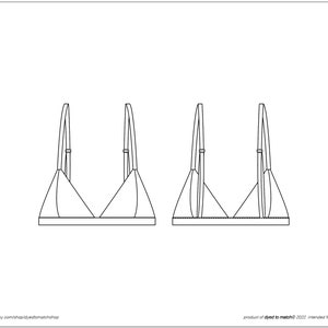 Vector flat CADs for Adobe Illustrator- TRIANGLE BRALETTE