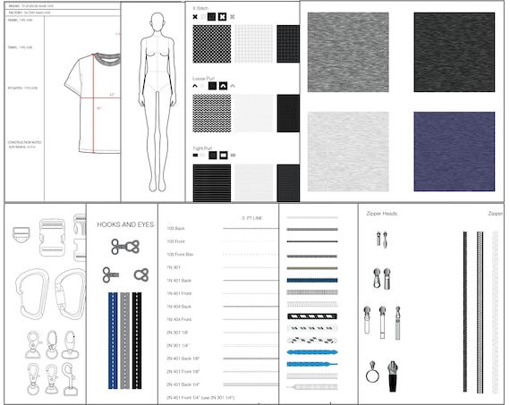 Complete advanced apparel design kit for Adobe Illustrator
