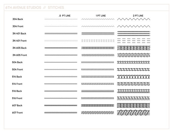 Vector Stitch Brush Library For Adobe Illustrator Etsy