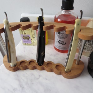 Seven Day Straight Razor Display Stand Engraved Your Choice of Language ...