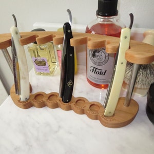 Seven Day Straight Razor Display Stand Engraved Your Choice of Language ...