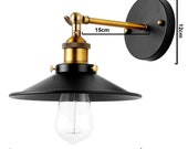 Wall Sconce Lighting with Black Metal Dome Shade Industrial Lighting