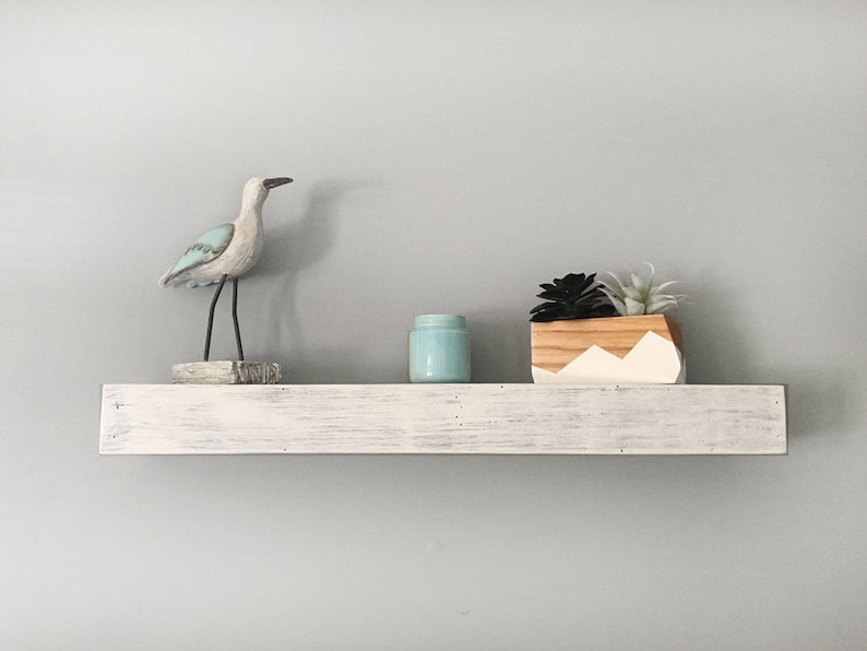 FREE SHIPPING Whitewashed Floating Shelves Reclaimed Wood Etsy