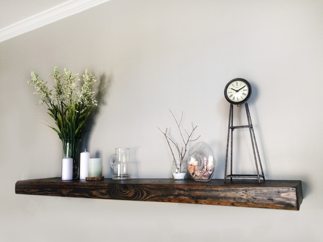 LONG Rustic Chunky Wood Floating Shelves Etsy