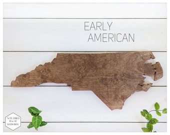 LARGE 22" North Carolina Wooden State Cut Out, Free Shipping, NC State Wood Outline