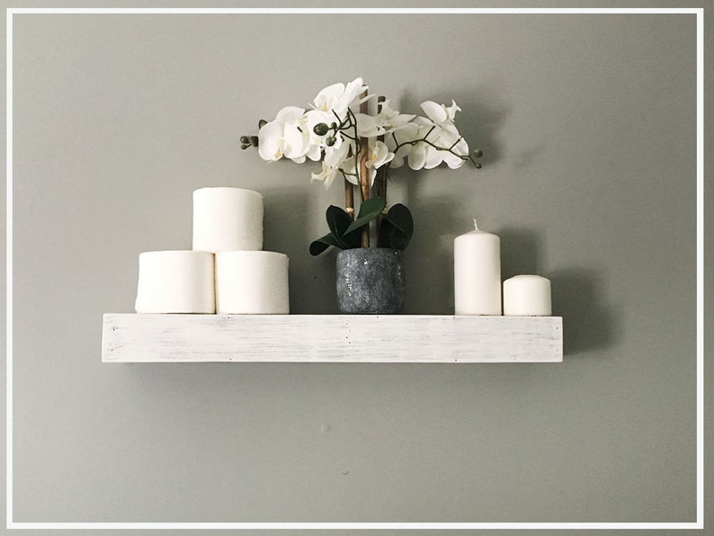 Custom Sizing Long Floating Shelves White Washed Rustic Wood Etsy