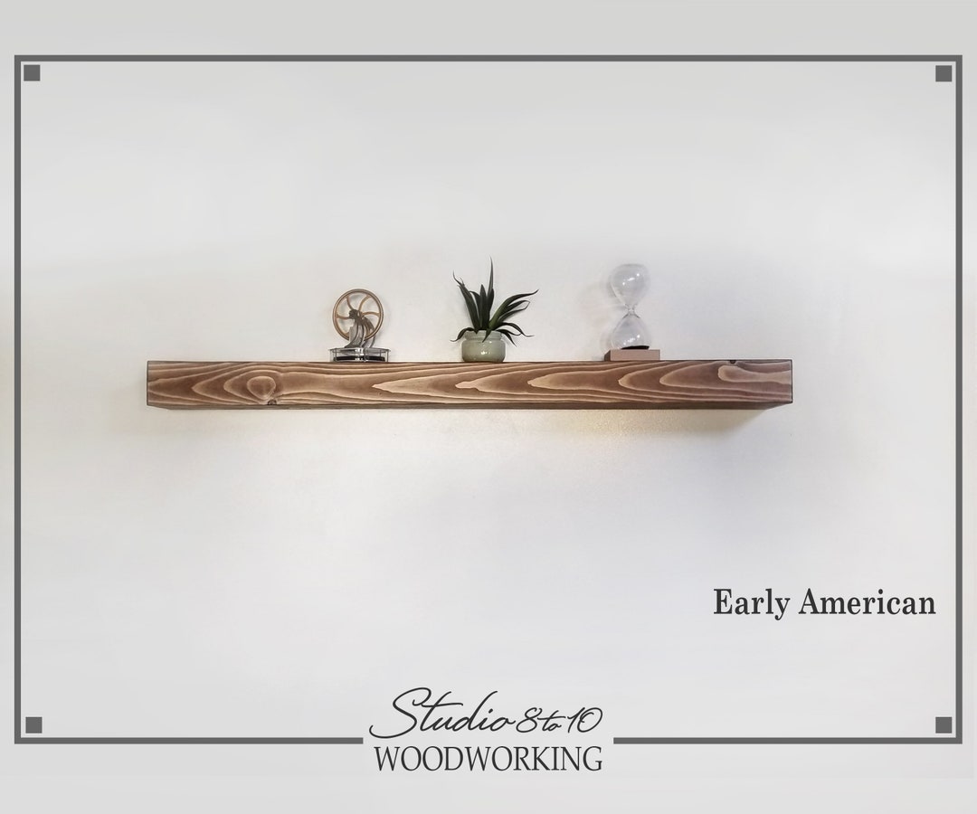 Custom Extra Long Rustic Floating Shelves, Handcrafted Extra Deep Wall
