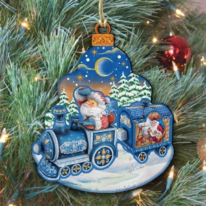 Choose green or blue Details about   1 Czech glass train Christmas tree ornament decoration 