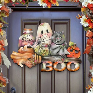 Accroche-porte en bois pour Halloween d'extérieur - Expédition rapide - Brunhilda Design by Jamie Mills Prix - 8457411H