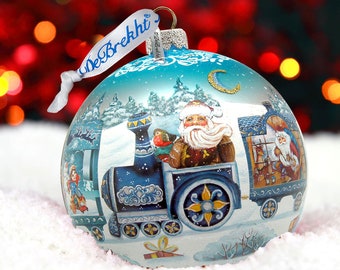 Christmas Large Limited Edition Ornaments | Holiday Express| 5 inch Ball Glass Ornament | Christmas Ornaments 73873B