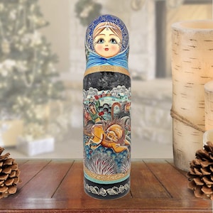 Sleigh Ride Hand-Painted Wooden Bottle Gift Box - Christmas Décor - 190091 by GDebrekht